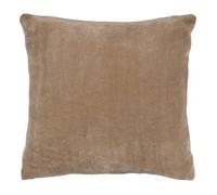 Atmosphera – Coussin Ollis – Flanelle uni, déhoussable, finition velours – Beige lin 38x38 cm