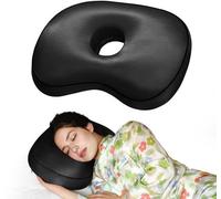 Coussin orthopédique Unyqoos® pour les personnes dormant sur le côté, avec découverture pour les oreilles (8,9 cm) – Forme en C, housse amovible et respirante, garnissage en coton et en polypropylène