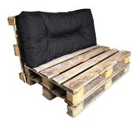 bananair - Coussin Palette Extérieur Confortable - Tissu Résistant, Anti-UV & Déperlant - Coussin Salon de Jardin Extérieur, Balcon, Terrasse (Taille Polyvalente Assise ou Dossier, 120X60 cm, Noir)