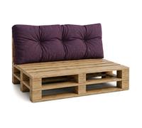 Coussin palette de jardin Coussin de dossier 120 x 40 cm - coussins exterieur et interieur gros oreiller Bordeaux Lin Écologique