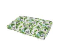 Coussin palette de jardin déco feuilles clair 120 x 80 x 8 cm - Jardideco