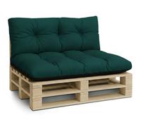 Coussin palette de jardin Lot de 2 coussins pour palettes - coussins exterieur et interieur gros oreiller Vert