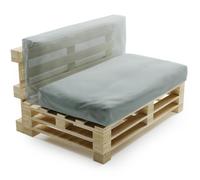 Coussin Palette Déhoussable Imperméable - 120x60 cm - Bananair - Gris clair Fabriqué en France