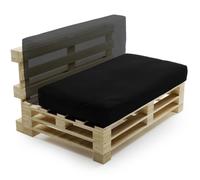 Coussin Palette Déhoussable Imperméable - 120x60 cm - Bananair - Noir Fabriqué en France
