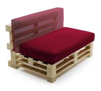 Coussin Palette Déhoussable Imperméable - 120x60 cm - Bananair - Rouge Fabriqué en France