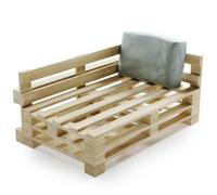 Bananair Coussin Palette Déhoussable, Tissu Imperméable et Anti-UV - Angle 60x40 cm (Gris Clair)