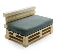 Coussin Palette Déhoussable Imperméable - Assise 120x80 cm - Bananair - Gris foncé Fabriqué en France