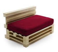Coussin Palette Déhoussable Imperméable - Assise 120x80 cm - Bananair - Rouge Fabriqué en France