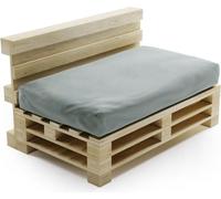 Coussin Palette Déhoussable Imperméable Assise BANANAIR 120 x 80 cm Gris clair