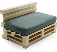 Coussin Palette Déhoussable Imperméable Assise BANANAIR 120 x 80 cm Gris foncé