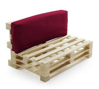 Coussin Palette Déhoussable Imperméable - Dossier 120x40 cm - Bananair - Rouge Fabriqué en France