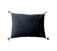 Coussin Panama avec pompons jute - Gris foncé