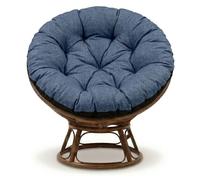 Coussin Papasan 110 cm Bleu Jean Lin Écologique - Coussin Rond pour Fauteuil Suspendu