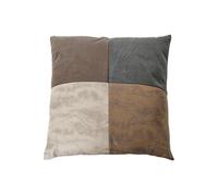 Coussin Patchwork 40x40cm Aspect Vieux Cuir Déhoussable - METRO -