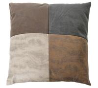 Coussin patchwork polyester 40x40 cm collection TIM nuances de marron