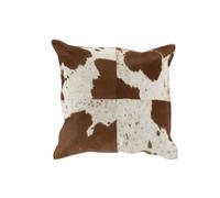 Coussin peau de vache marron et blanc 10 cmx45 cmx45 cm Marron