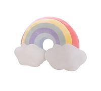 Coussin Peluche Arc-en-Ciel Étoile Lune 3D - Oreiller Décoratif pour Chambre d'Enfant - Jouet Cadeau Moelleux pour Fille d'Anniversaire
