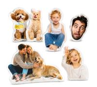 Coussin Personnalisé Photo de Visage Oreiller Personnalisable avec Rembourrage Doudou Personnalisée Drole Peluche 3D pour Saint-Valentin Anniversaire Noël Cadeau Personnalisé pour Homme et Femme