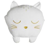 Coussin plaid en polyester 33x15x38 cm collection MIAOU forme chat blanc
