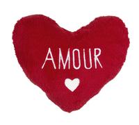 Coussin Plaid Sherpa Cœur 120x150cm Rouge