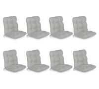 Coussin plat Beautissu Flair NL, dimensions 100x50x8 cm, couleur gris clair, lot de 8, pour l'extérieur