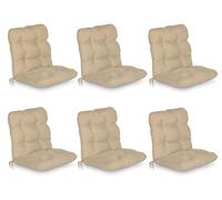 Coussin plat Beautissu Flair NL, dimensions 100x50x8 cm, couleur naturelle, lot de 6, pour l'extérieur