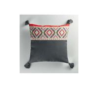 coussin pompons 40 x 40 cm polyester imprime aztec des. place