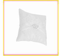 Coussin pour Alliances en Satin avec Perles pour Cérémonie de Mariage, Intérieur/extérieur, Thème Plage