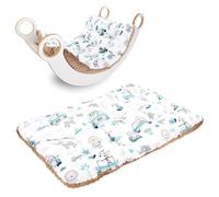 Coussin pour arc Montessori & bascule 70x110 cm - matelas de sol enfant réversible - assise détente lecture sieste pour la chambre bébé housse coton Oeko-Tex Safari avec marron