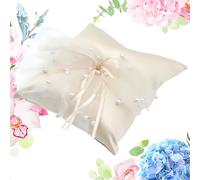 Coussin pour Bagues Mariage Porteur Coussin Bague Coussin D’ alliances Oreiller Anneau de Mariage pour Bague de Fiançailles Cérémonie de Mariage à la Plage, Bar Musical de Café (15 × 15 cm)