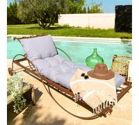 Linxor - Coussin matelassé pour Bain de Soleil, transat - 185 x 60 cm - Plusieurs Coloris
