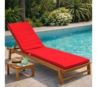 Linxor Coussin déhoussable pour bain de soleil 183 x 60 cm Rouge