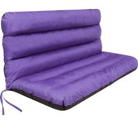 Coussin pour balançoire 150 cm - résistant aux intempéries, 7 cm d'épaisseur, motif à carreaux brun, avec rubans & élastique, pour balançoire hollywoodienne 3 places | PillowPrim