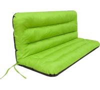Coussin pour balançoire 150 cm - résistant aux intempéries, 7 cm d'épaisseur, motif à carreaux brun, avec rubans & élastique, pour balançoire hollywoodienne 3 places | PillowPrim