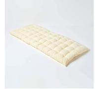 Coussin pour banc de jardin - HOMESCAPES - Crème - 108 x 42 x 5 cm - Matelas de sol - Coton et polyester - Extérieur