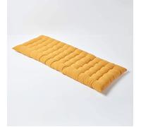 Coussin pour banc de jardin - HOMESCAPES - Jaune moutarde - 108 x 42 x 5 cm - Matelas de sol - Coton et polyester - Extérieur
