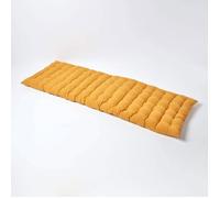 Coussin pour banc de jardin - HOMESCAPES - Jaune moutarde - 143 x 48 x 5 cm - Matelas de sol - Coton et polyester - Extérieur
