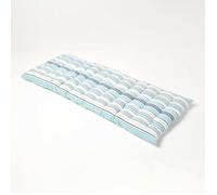 Coussin pour banc de jardin - HOMESCAPES - Rayures bleu - 108 x 42 x 5 cm - Matelas de sol - Coton et polyester - Extérieur