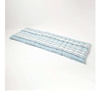 Coussin pour banc de jardin - HOMESCAPES - Rayures bleu - 143 x 48 x 5 cm - Matelas de sol - Coton et polyester - Extérieur