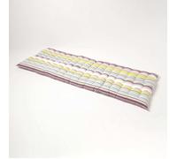 Coussin pour banc de jardin - HOMESCAPES - Rayures Osaka Vert - 143 x 48 x 5 cm - Matelas de sol - Coton et polyester - Extérieur