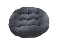 Coussin Pour Chaise de Jardin Grands oreillers ronds de siège sol, coussins gris touffetés en velours côtelé for Yoga plein air, Tatami, coussin chaise, sièges décontractés(Color 2,Round 55cm)