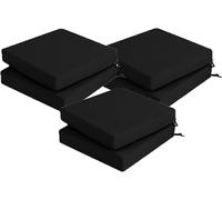 Coussin pour chaise de jardin - Poufs d'extérieur - Assise confortable - Polyester imperméable - 40x40 cm, lot de 6 - Noir