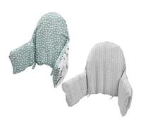 Coussin pour chaise haute, coussin pour chaise haute IKEA Antilop, lot de 2 coussins pour chaise haute, coussin gonflable intégré, siège bébé plus confortable (feuille fraîche/gris rayé)