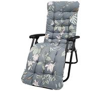 Coussin pour chaise longue - 170 x 50 cm - Coussin pour chaise longue - Portable - Coussin de rechange pour chaise longue - Bleu gris