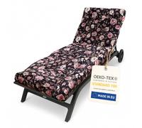 Coussin pour chaise longue Deckchair Coussin pour chaise longue – Coussin pour transat – 190 cm - Roses