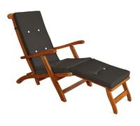 Coussin pour chaise longue - DEUBA - Anthracite - Hydrofuge - Confortable - Intérieur et extérieur