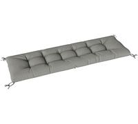 Coussin pour chaise longue en mousse à mémoire de forme, 198 x 65 x 13 cm, gris clair, protection UV 50+, hydrofuge, sangles de fixation, motif matelassé