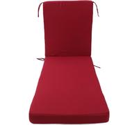 Coussin pour chaise longue - Tapis de relaxation - Pour une détente en extérieur - Polyester résistant à l'eau - 180x55 cm - Couleur bordeaux