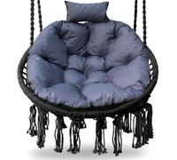 Coussin pour chaise suspendue, rembourrage pour balançoire Polyrattan / rotin, coussin rond pour panier suspendu, coussin de dossier-100cm-gris foncé