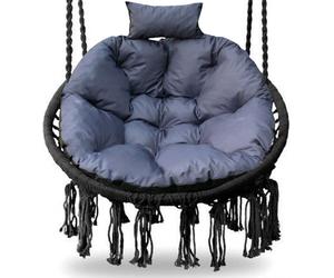 Coussin pour chaise suspendue, rembourrage pour balançoire Polyrattan / rotin, coussin rond pour panier suspendu, coussin de dossier-100cm-gris foncé